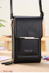 Women Bags Soft Leather Wallets Touch Screen ( black color )