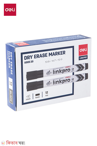 Deli Refill Dry erase marker 12 pcs Black-EU00520 (Deli Refill Dry erase marker 12 pcs Black-EU00520)