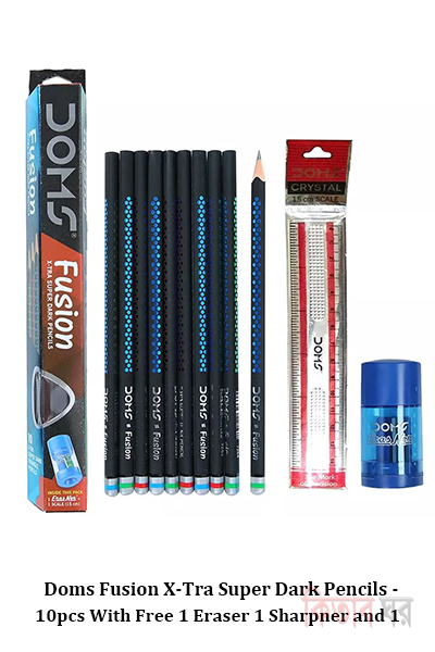 Doms Fusion X-Tra Super Dark Pencils - 10pcs (Doms Fusion X-Tra Super Dark Pencils - 10pcs)