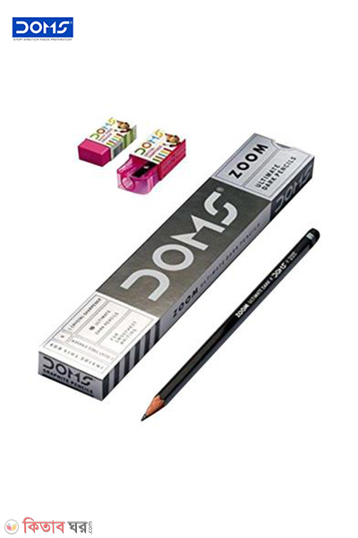 DOMS Zoom Ultimate Dark Pencils 10Pcs With Free 1 Eraser and 1 Sharpener - 3430 (DOMS Zoom Ultimate Dark Pencils 10Pcs With Free 1 Eraser and 1 Sharpener - 3430)