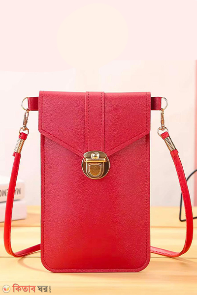 Women's PU Leather Phone Holder With Neck Strap Wallets Touch Screen Bags(Red) (Women's PU Leather Phone Holder With Neck Strap Wallets Touch Screen Bags(Red))
